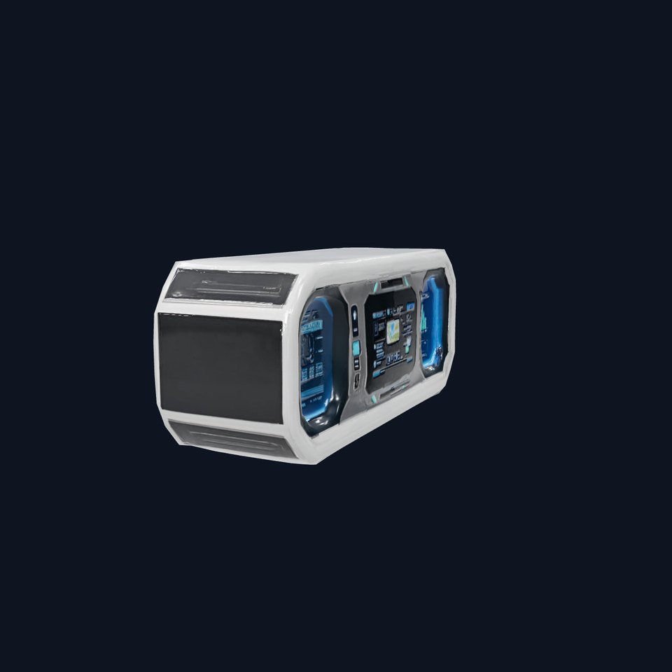 Futuristic Control Panel Model Pack with Blue Interface